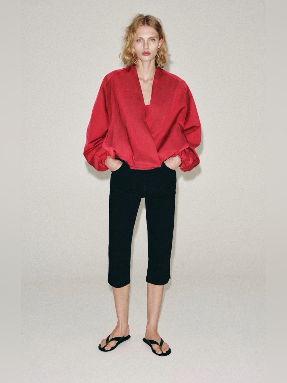 NWOT ZARA ZW COLLECTION RED VIRAL BOMBER